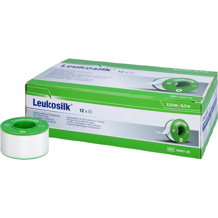 LEUKOSILK 9,2MX2,5CM, 12 St PFL