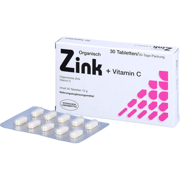 STROSCHEIN Zink organisch + Vitamin C Tabletten, 30 St. Tabletten