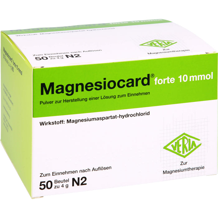 Magnesiocard forte 10 mmol Pulver zur Behandlung bei Magnesiummangel, 50 pc Sachets