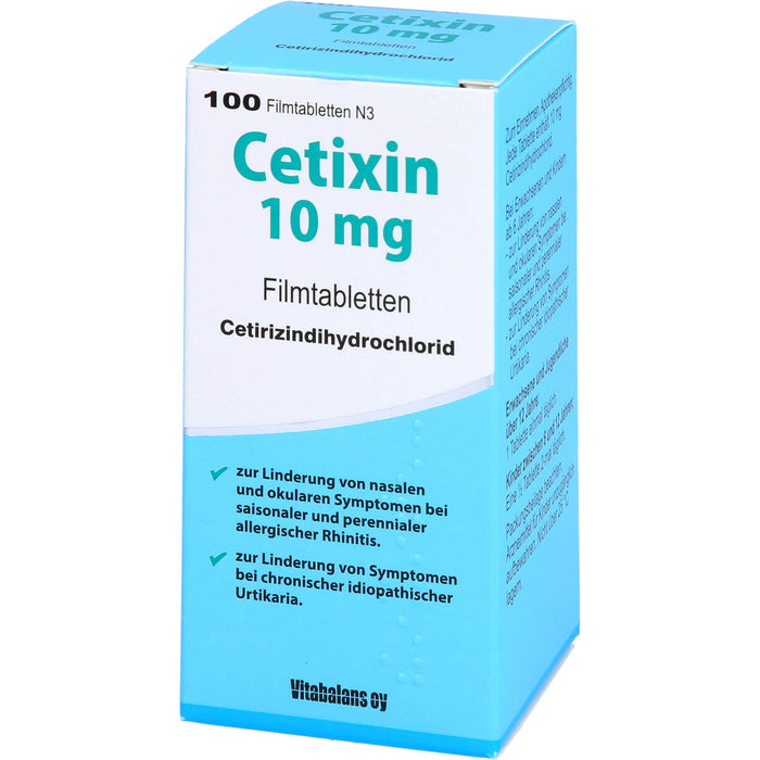 Cetixin 10 mg Filmtabletten bei Allergien, 100 St. Tabletten