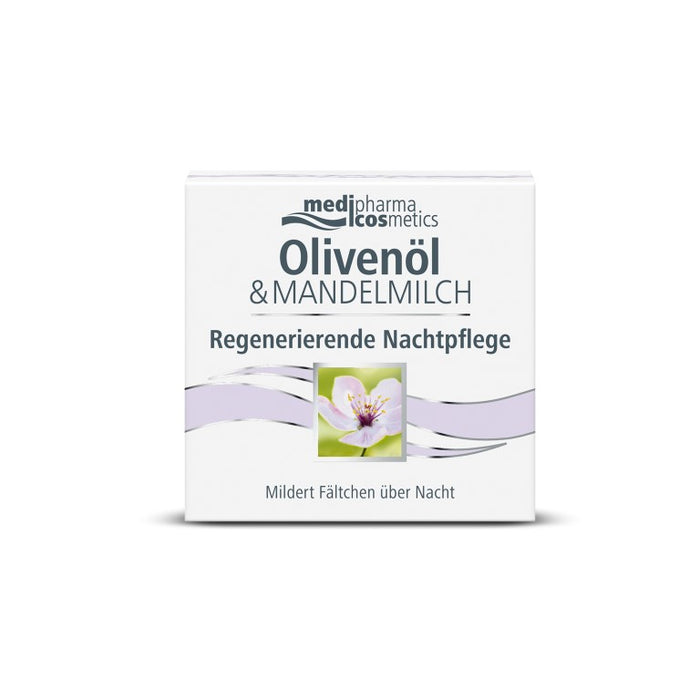 medipharma cosmetics Oliven-Mandelmilch regenerierende Nachtpflege, 50 ml Creme