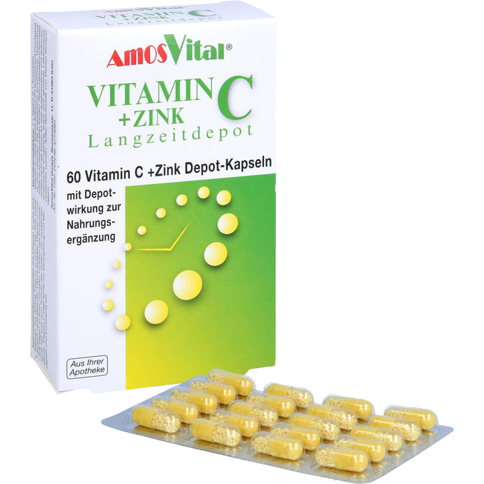 AmosVital Vitamin C+Zink Depot Kapseln, 60 pcs. Capsules