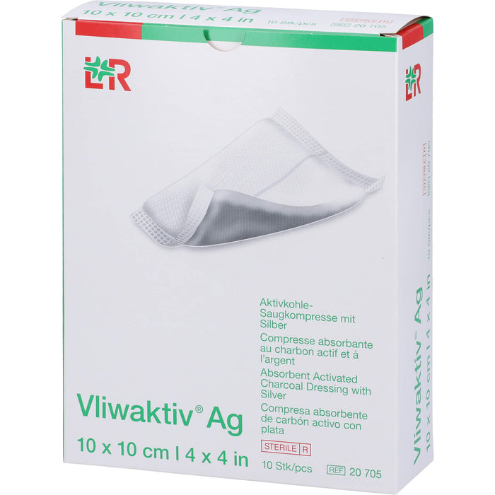 Vliwaktiv AG 10x10cm Aktivkohle Saugkom.Silber CPC, 10 St KOM