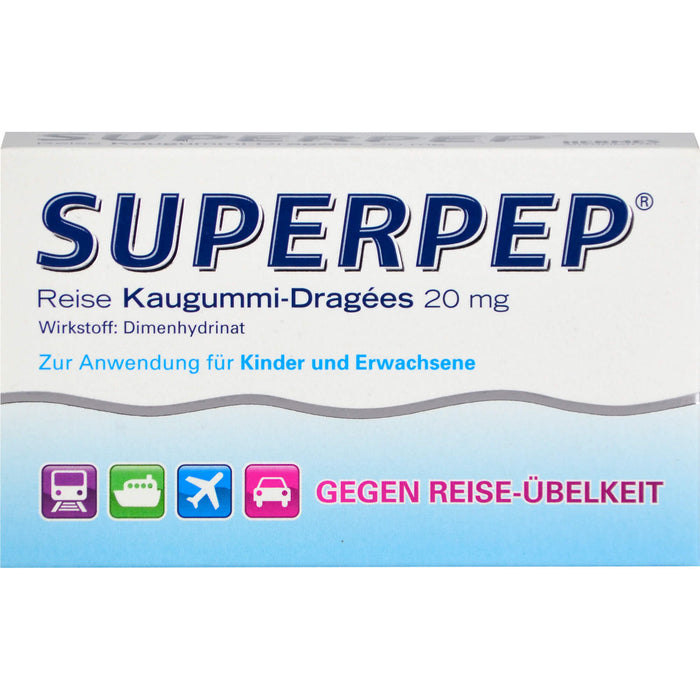 SUPERPEP Reise Kaugummi-Dragees, 10 pc Gomme à mâcher