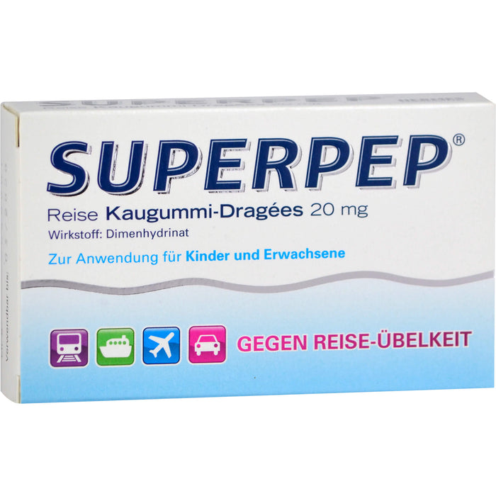 SUPERPEP Reise Kaugummi-Dragees, 10 St. Kaugummi