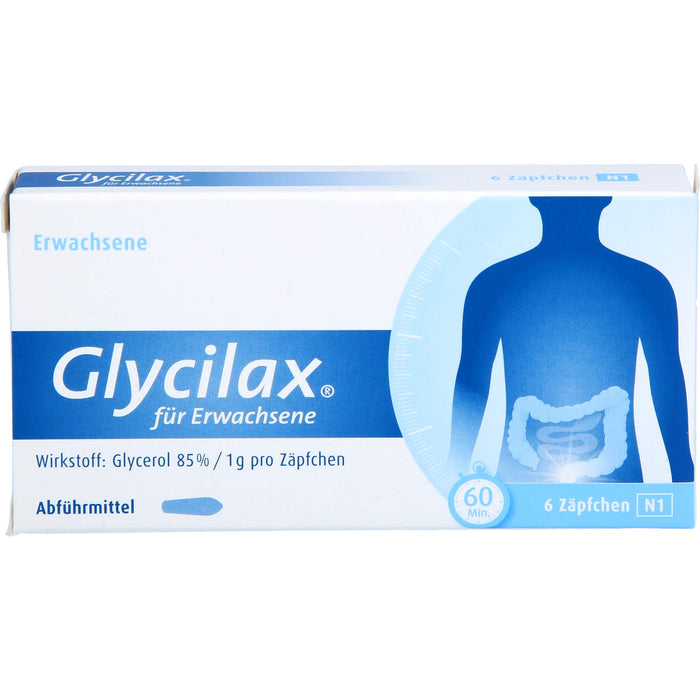 Glycilax für Erwachsene Zäpfchen Abführmittel, 6 pcs. Suppositories