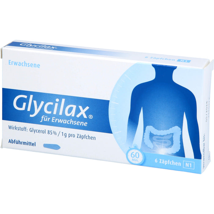 Glycilax für Erwachsene Zäpfchen Abführmittel, 6 pcs. Suppositories