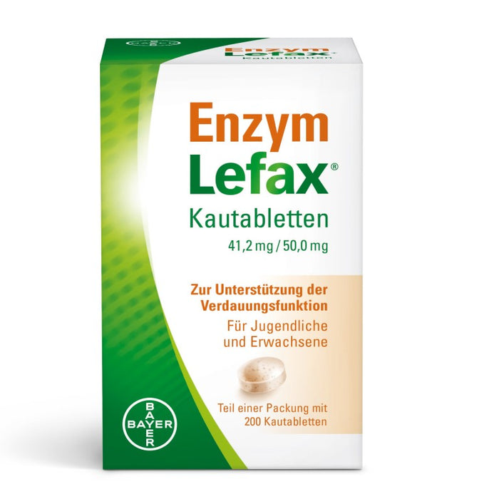 Enzym Lefax Kautabletten zur Unterstützung der Verdauungsfunktion, 200 pc Tablettes