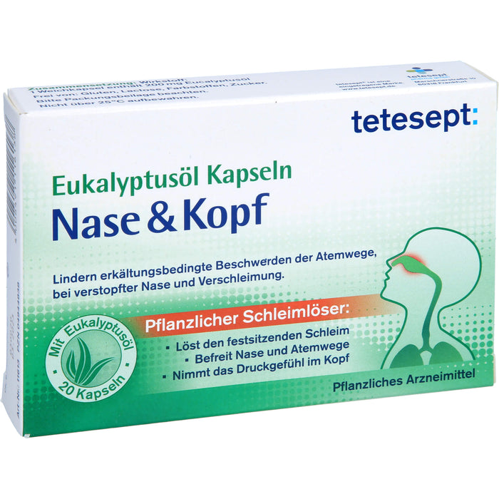 tetesept Eukalyptusöl Kapseln Nase + Kopf, 20 pcs. Capsules