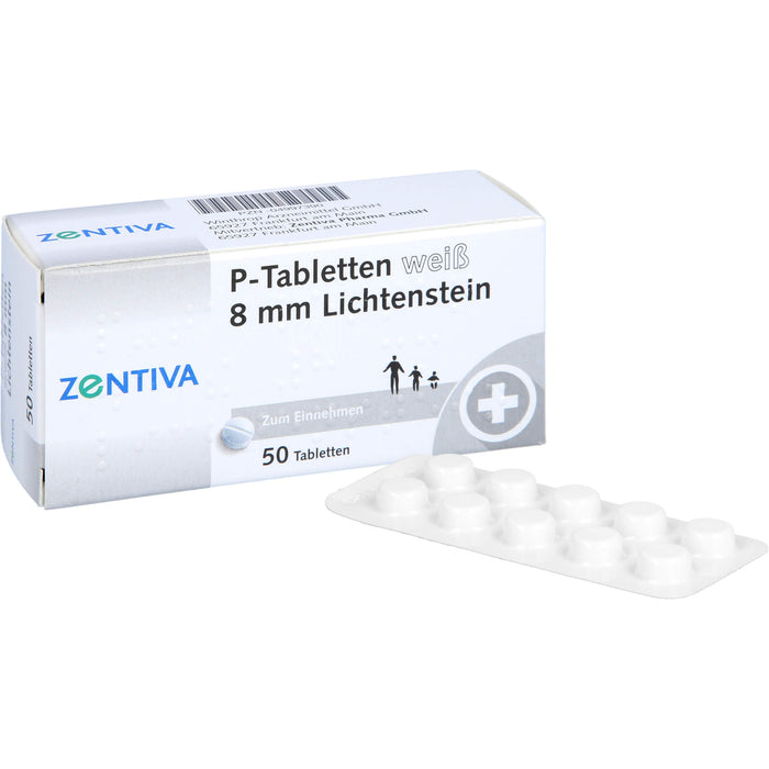 P-Tabletten weiß 8 mm Lichtenstein, 50 St. Tabletten