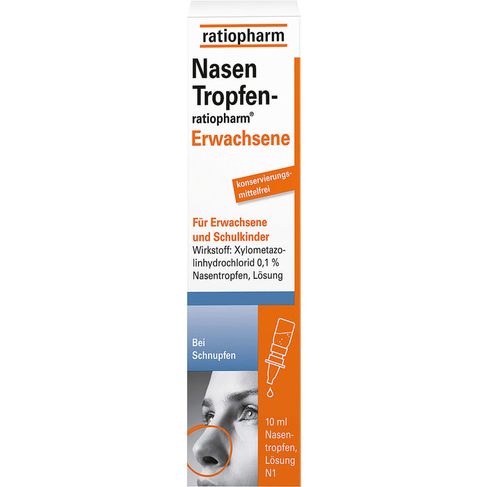 NasenTropfen-ratiopharm Erwachsene, 10 ml Solution