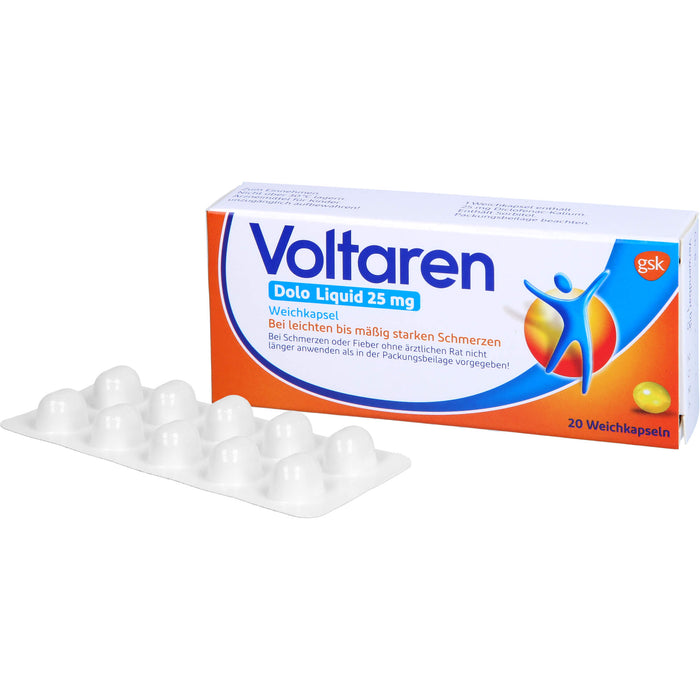 Voltaren Dolo Liquid 25 mg Weichkapseln, 20 pcs. Capsules