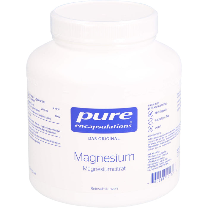 pure encapsulations Magnesium Magnesiumcitrat Kapseln, 180 pc Capsules