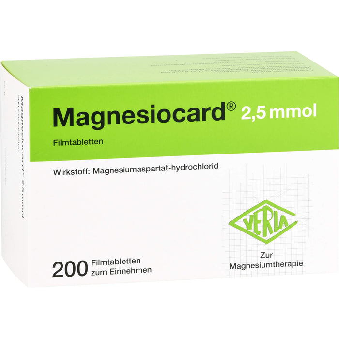 Magnesiocard 2,5 mmol Filmtabletten zur Magnesiumtherapie, 200 St. Tabletten