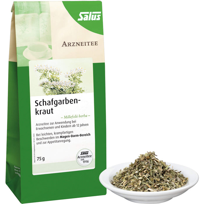 Salus Schafgarbenkraut Arzneitee bei leichten, krampfartigen Beschwerden im Magen-Darm-Bereich und zur Appetitanregung, 75 g Thé