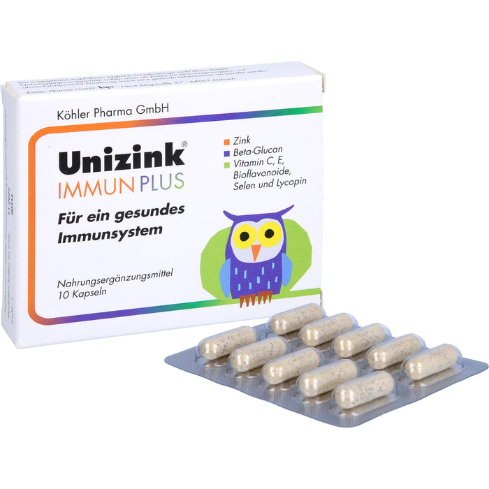 Unizink Immun Plus Kapseln für ein gesundes Immunsystem, 10 St. Kapseln