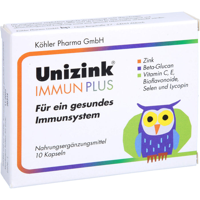 Unizink Immun Plus Kapseln für ein gesundes Immunsystem, 10 pc Capsules