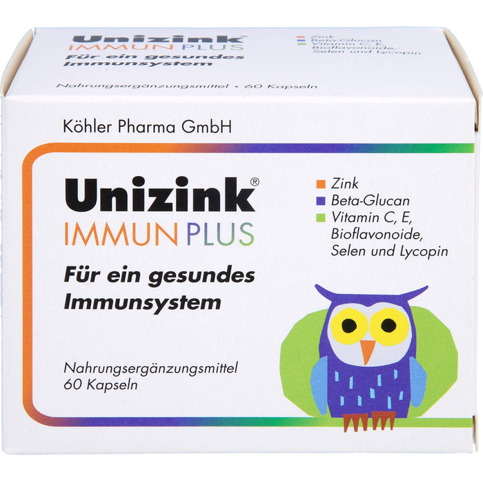 Unizink Immun Plus Kapseln für ein gesundes Immunsystem, 60 pc Capsules