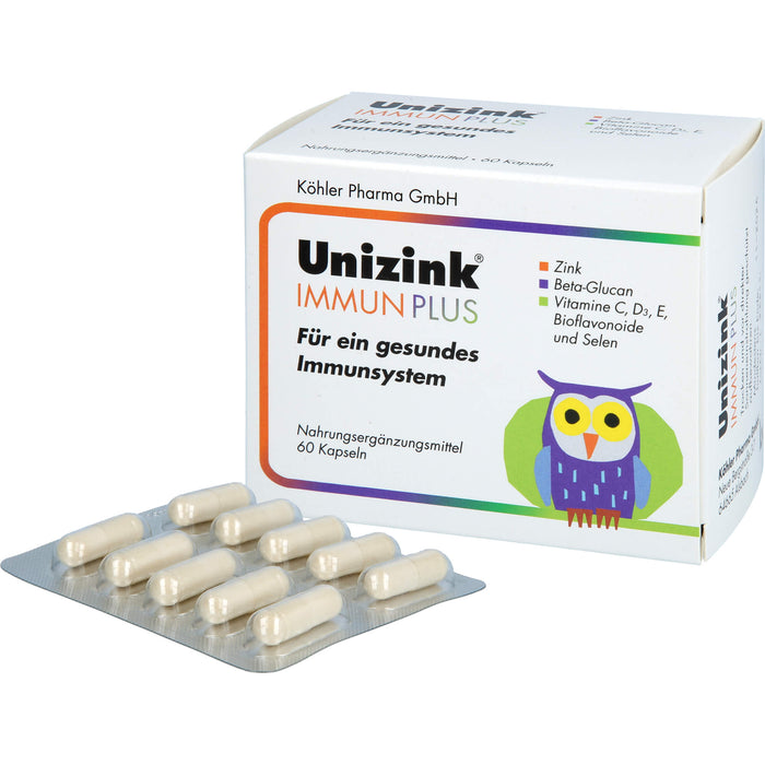 Unizink Immun Plus Kapseln für ein gesundes Immunsystem, 60 pc Capsules