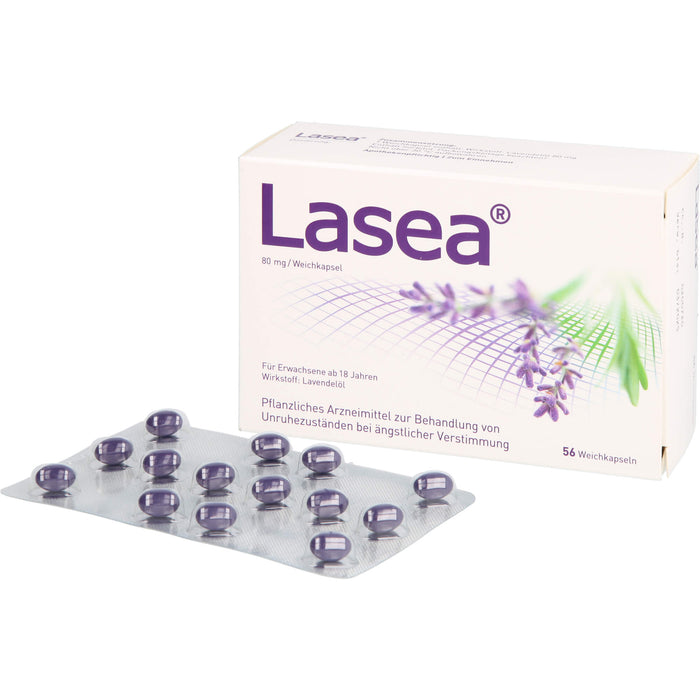 Lasea Weichkapseln gegen Unruhezustände bei ängstlicher Verstimmung, 56 pcs. Capsules