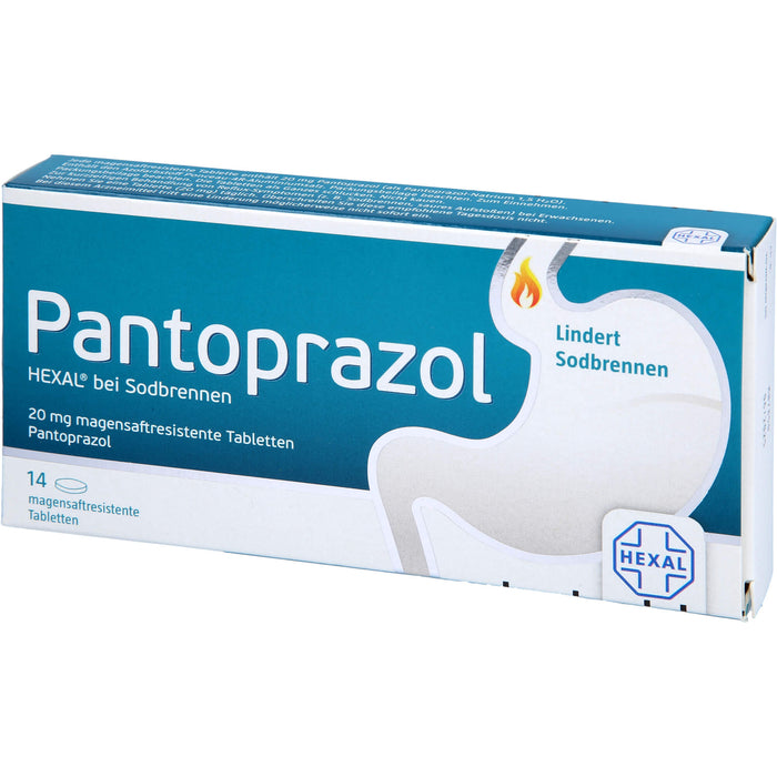 Pantoprazol HEXAL 20 mg Tabletten bei Sodbrennen, 14 pc Tablettes