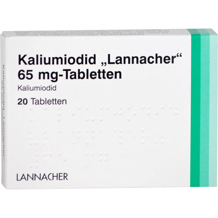 Kaliumiodid Lannacher 65 mg Tabletten bei Strahlenunfällen, 20 pc Tablettes