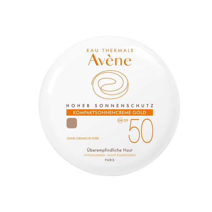 Avène Kompaktsonnencreme Gold SPF 50 hoher Sonnenschutz, 10 g Creme