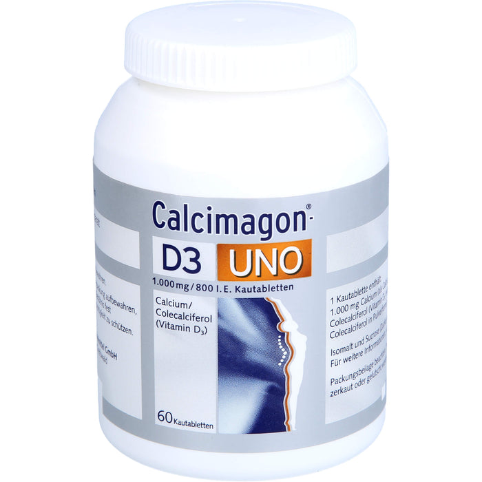 Calcimagon D3 UNO 1000 mg / 800 I.E. Kautabletten, 60 pcs. Tablets