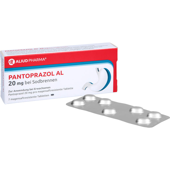 Pantoprazol AL 20 mg Tabletten bei Sodbrennen, 7 pc Tablettes