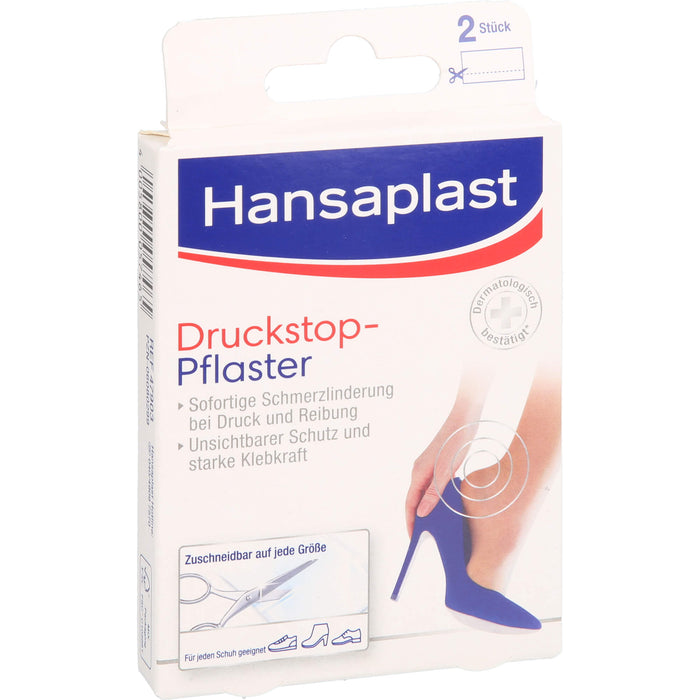 HANSAPLAST Druckstopp Pflaster schützt als durchsichtiges Polster vor Reibung und beugt Blasen und Druckstellen vor, 2 pcs. Patch