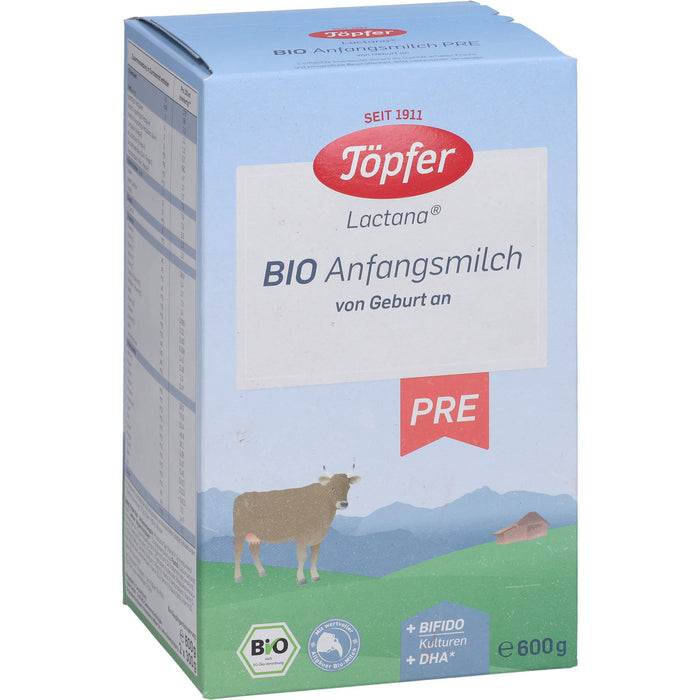 Töpfer Lactana Bio Anfangsmilch von Geburt an Pulver, 600 g Pulver