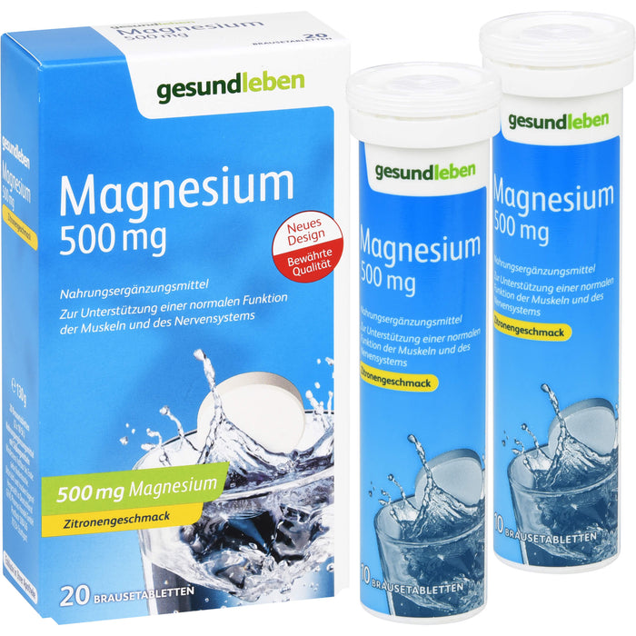 gesund leben Magnesium 500mg Brausetabletten, 2X10 St BTA