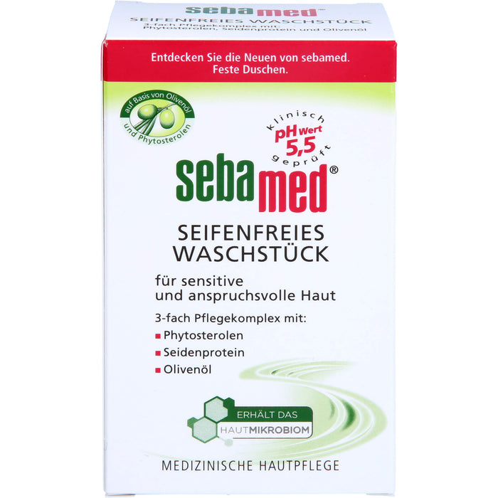 Sebamed Waschstück mit Olive für sensitive und anspruchsvolle Haut, 150 g Seifenstück