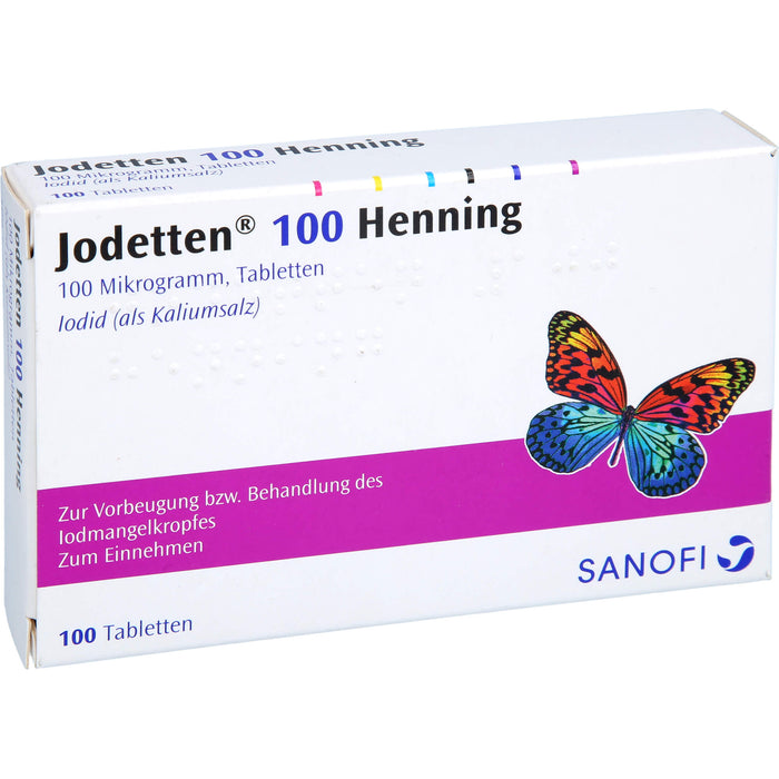 Jodetten 100 Henning Tabletten zur Vorbeugung und Behandlung des Jodmangelkropfes, 100 St. Tabletten