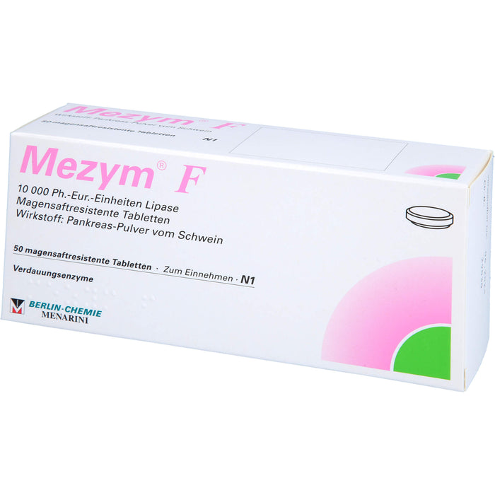 BERLIN-CHEMIE Mezym F Filmtabletten Verdauungsenzyme bei Verdauungsstörungen, 50 pcs. Tablets