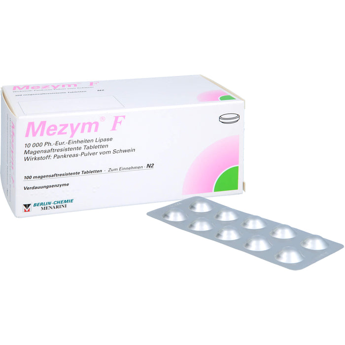 BERLIN-CHEMIE Mezym F Filmtabletten Verdauungsenzyme bei Verdauungsstörungen, 100 St. Tabletten