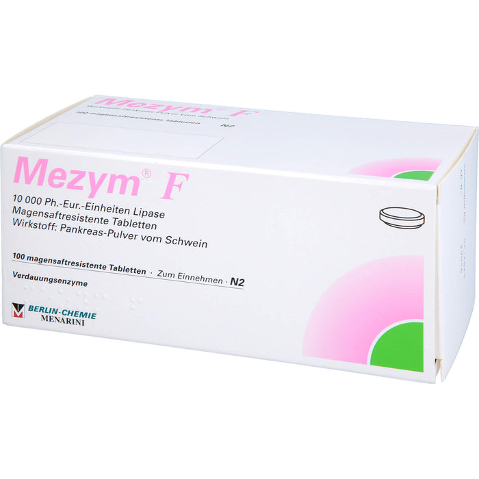 BERLIN-CHEMIE Mezym F Filmtabletten Verdauungsenzyme bei Verdauungsstörungen, 100 St. Tabletten