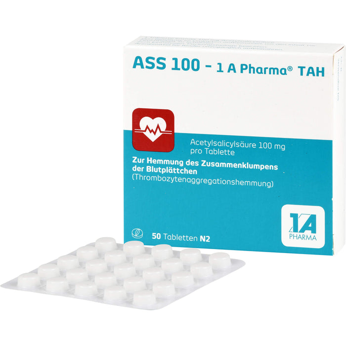 ASS 100 - 1 A Pharma TAH Tabletten, 50 St. Tabletten