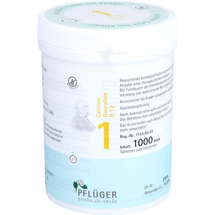 Pflüger Schüßler-Salz 1 Calcium fluoratum D12 Tabletten, 1000 pcs. Tablets