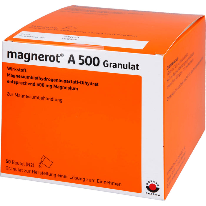 magnerot A 500 Granulat zur Magnesiumbehandlung, 50 pcs. Sachets