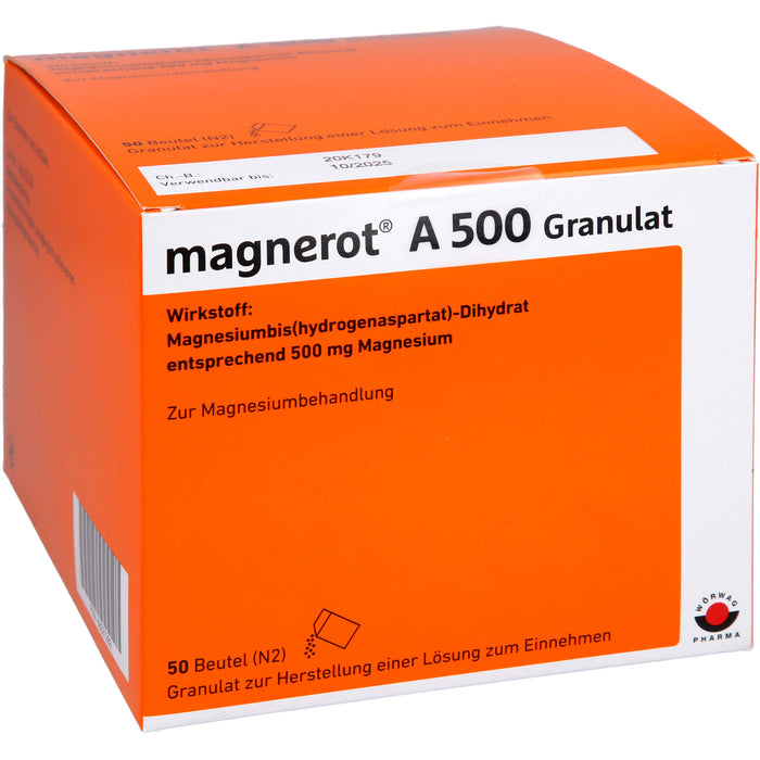 magnerot A 500 Granulat zur Magnesiumbehandlung, 50 pc Sachets