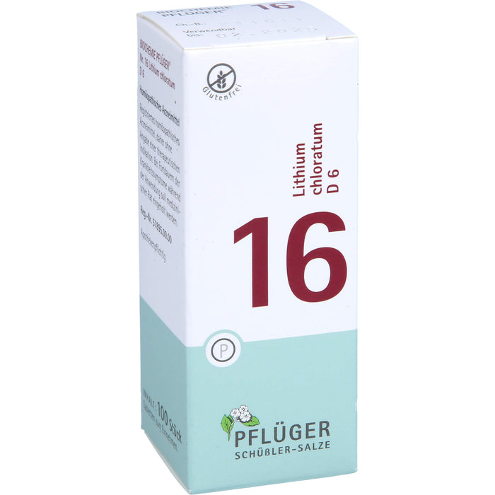 PFLÜGER Biochemie 16 Lithium chloratum D6 Tabletten, 100 pc Tablettes