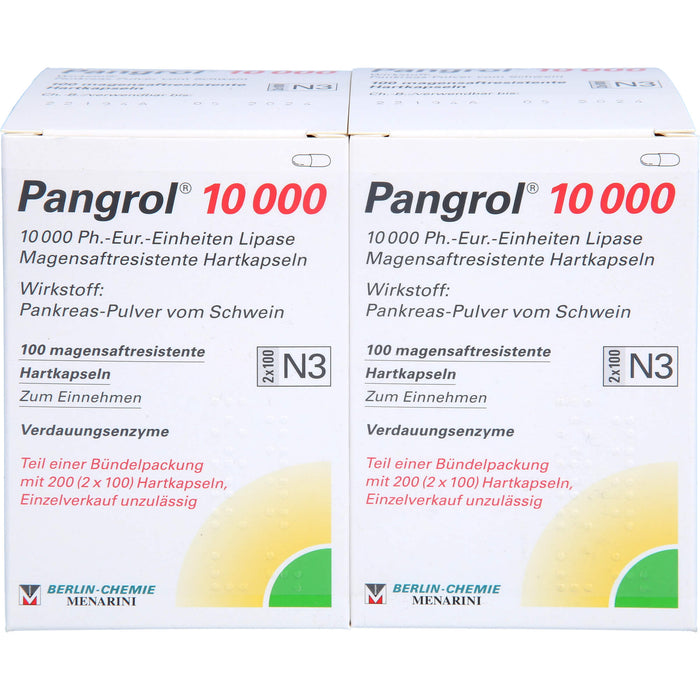 Pangrol 10 000 Ph.-Eur.-Einheiten Lipase Hartkapseln Verdauungsenzyme, 200 pc Capsules