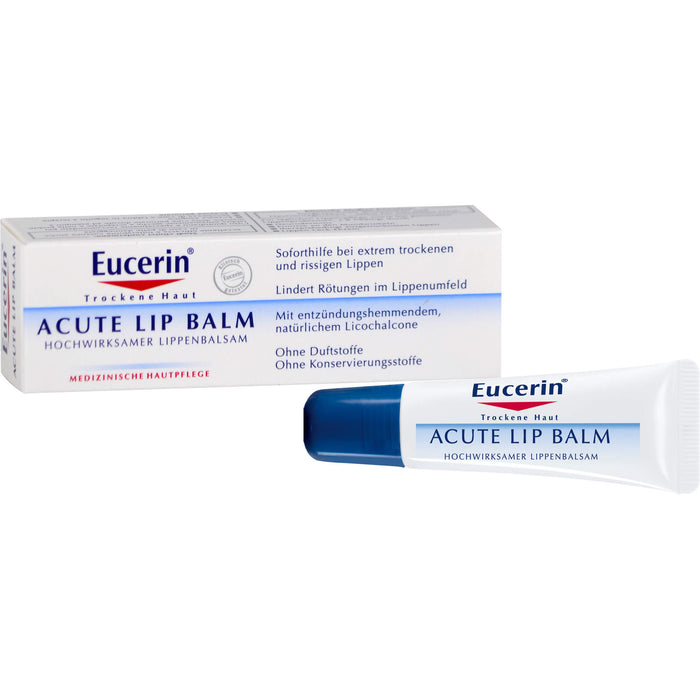 Eucerin Acute Lip Balm Hochwirksamer Balsam für sehr trockene Lippen, 10 ml Balm