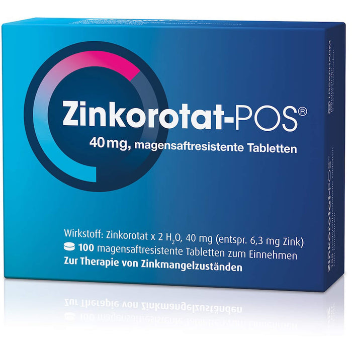 Zinkorotat-POS 40 mg magensaftresistente Tabletten, 100 St. Tabletten