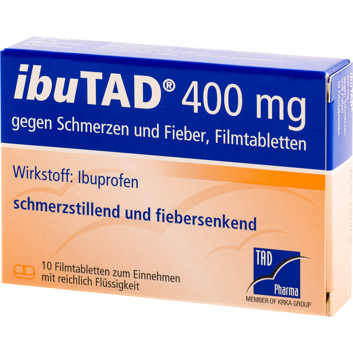 ibuTAD 400 mg Filmtabletten gegen Schmerzen und Fieber, 10 pcs. Tablets