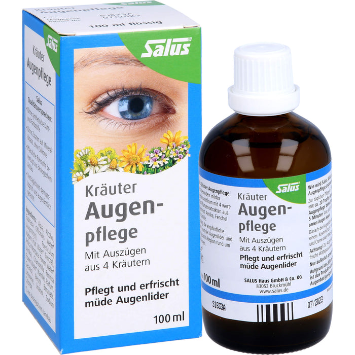 Salus Augenpflege mit 4 Kräuterauszügen pflegt und erfrischt müde Augenlider, 100 ml Solution