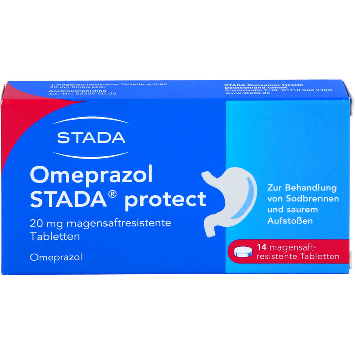 Omeprazol STADA protect 20 mg Tabletten bei Sodbrennen, 14 pcs. Tablets