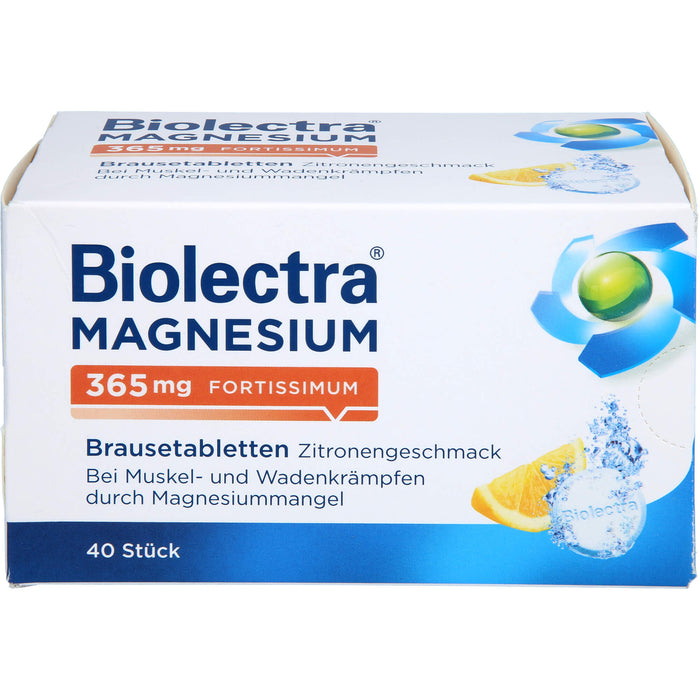 Biolectra Magnesium 365 mg fortissimum Brausetabletten Zitronengeschmack, 40 pc Tablettes