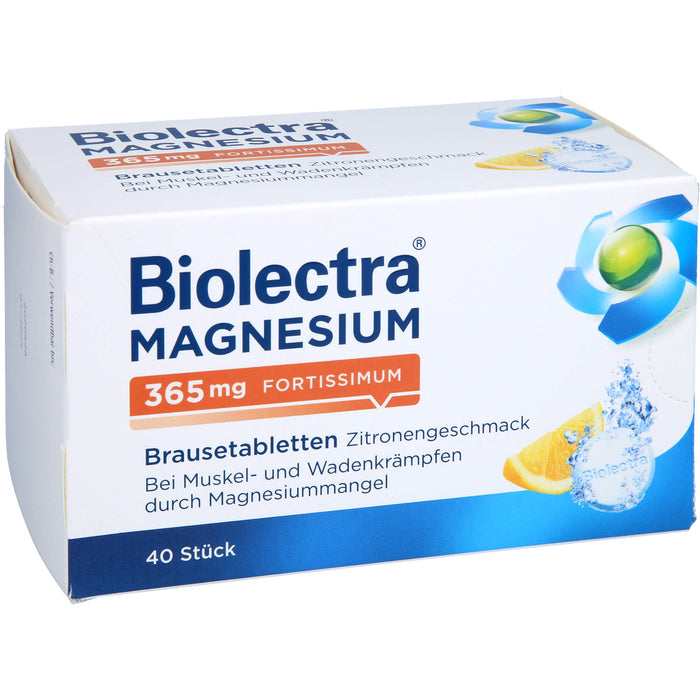 Biolectra Magnesium 365 mg fortissimum Brausetabletten Zitronengeschmack, 40 pcs. Tablets